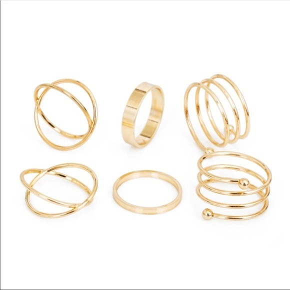 Gold Spiral Ring Set - Picture 3 of 4